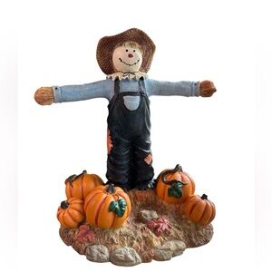 Fall Scarecrow Figurine with Pumpkins